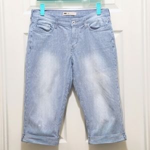 Levi's Pinstripe Denim Capri Jeans Sz 10